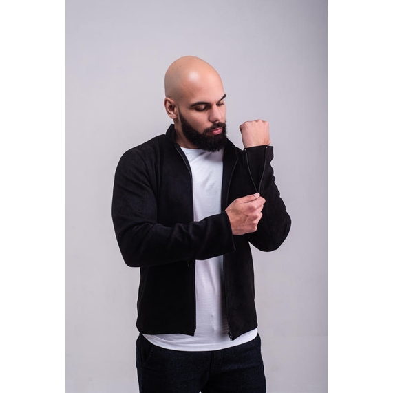JAQUETA MASCULINA CASUAL SUEDE PRETA PADRÃO