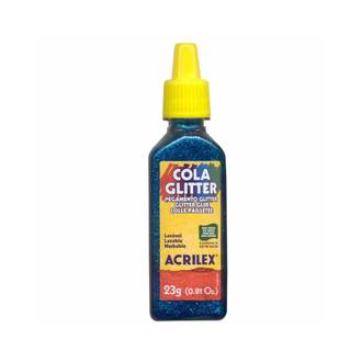 COLA COLORIDA C/GLITER 23G - AZUL - UN - ACRILEX