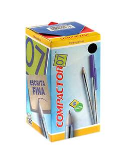 CANETA COMPACTOR 07 0,7MM - AZUL - CX 100 - COMPACTOR