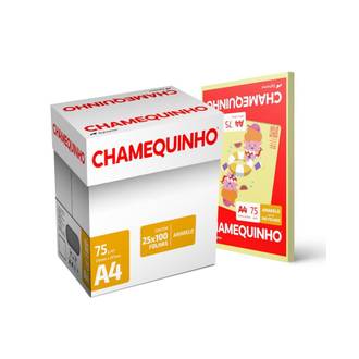 PAPEL CHAMEQUINHO  75G 100FLS - AMARELO - CX 25 - CHAMEX