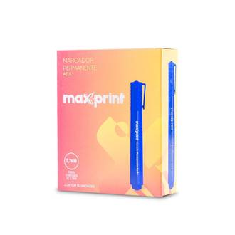 MARCADOR PINCEL PERMANENTE MARK+ - AZUL - CX 12 - MAXPRINT