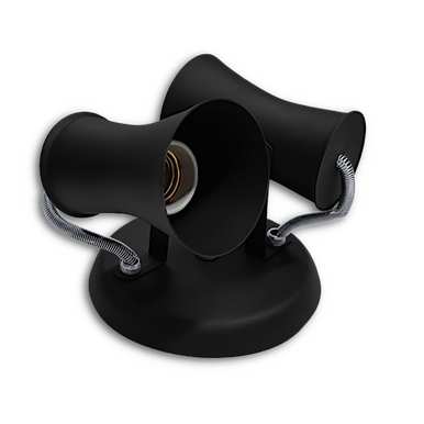 JM SPOT CANECA SINO PRETO P/ 2 LAMP