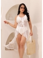 SAÍDA DE PRAIA MIDI BABADO BRANCO COLEÇÃO LUAL - 1