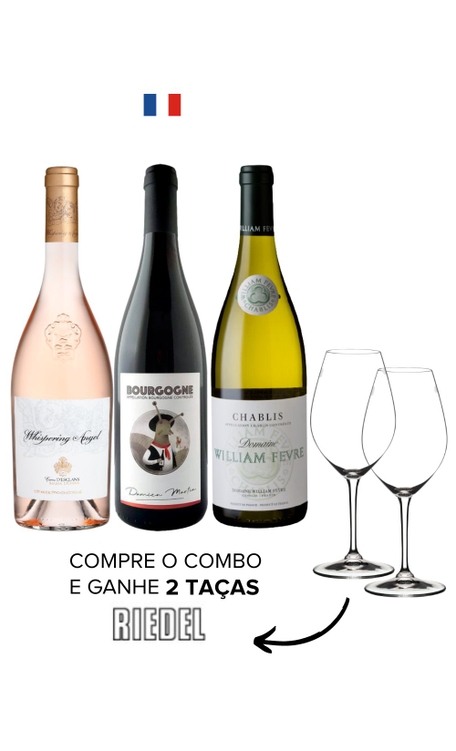 Combo França (3 garrafas) + 2 Taças Riedel 