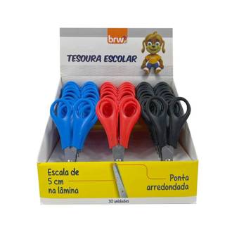TESOURA ESCOLAR AÇO C/REGUA TE1330 - DPL 30 - BRW