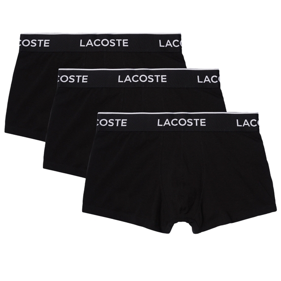 PACK DE TRÊS CUECAS TRUNKS PRETA LACOSTE