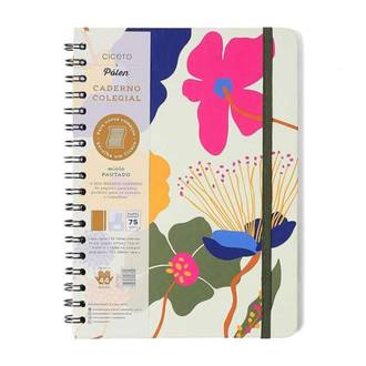 CADERNO ESPIRAL CAPA DURA POLE 80FLS / AROMAS / OFF WHITE - UN - CICERO
