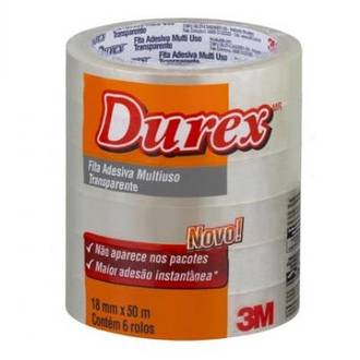 FITA ADESIVA DUREX 18X50  - TRANSPARENTE - PCT 6 - 3M