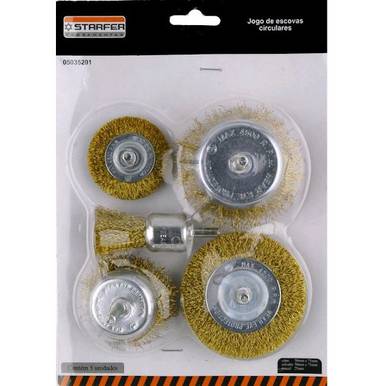 JOGO DE ESCOVA AÇO CIRCULAR STARFER 5 PEÇAS REF. 05035201