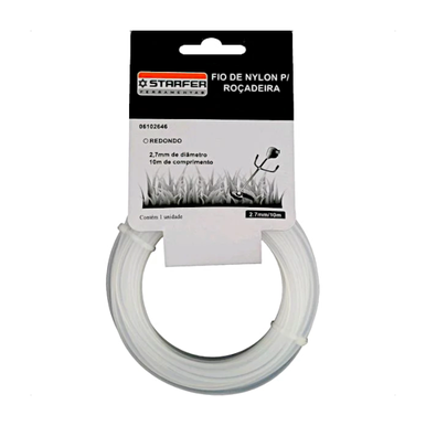 FIO DE NYLON PARA ROÇADEIRA STARFER 2.7MM X 10M