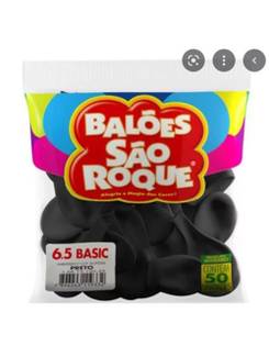 BALAO 6,5 LISO BASIC C/50  - PRETO - UN - SAO ROQUE