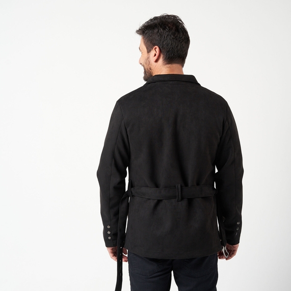 JAQUETA MASCULINA SUEDE PRETA PADRÃO