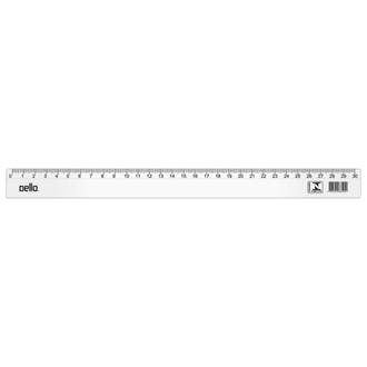 REGUA PLASTICA 30CM ECONOMICA - 3107 - CRISTAL - UN - DELLO