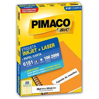ETIQ INKJET/LASER CARTA 100FL 6181 - 25X101 - UN - PIMACO
