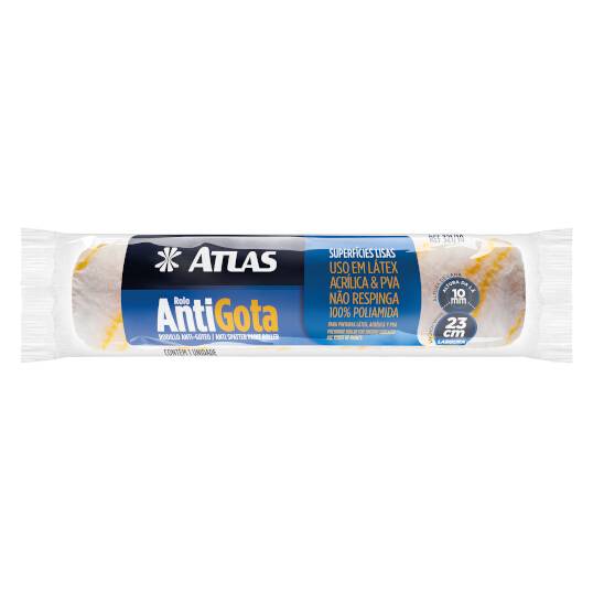 ROLO DE PINTURA EM LÃ ANTI GOTAS ATLAS 23 CM S/SUPORTE