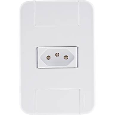CONJUNTO 4X2 COM 1 TOMADA 2P+T 10 A 250 V TRAMONTINA TABLET BRANCO BRANCO