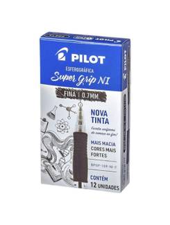 CANETA SUPER GRIP 0.7 0.7MM - PRETO - CX 12 - PILOT
