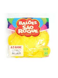 BALAO 6,5 LISO BASIC C/50  - AMARELO - UN - SAO ROQUE