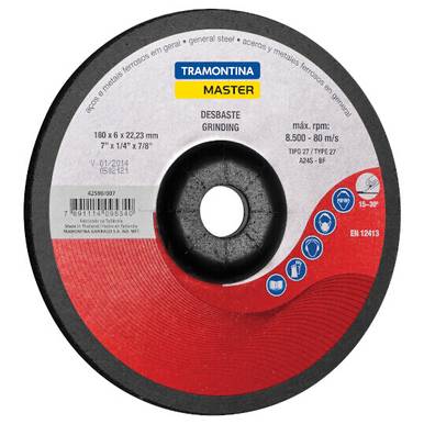 DISCO DE DESBASTE PARA AÇO TRAMONTINA REF. 42590/007