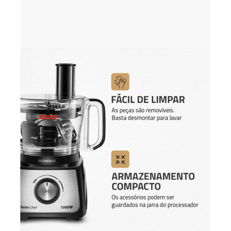 MULTIPROCESSADOR TURBO CHEF MPN-01-B -127V - 1000W - 5EM1 - PRETO - UN - MONDIAL