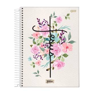 CADERNO UNIV CAPA DURA 1X1 80FLS - BELIEVE - PCT 4 - JANDAIA