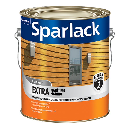 VERNIZ SPARLACK EXTRA MARÍTIMO ACETINADO BASE ÁGUA NATURAL 3.6L