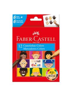 CANETA HIDROGRAFICA CARAS E CORES - C/12 CORES - UN - FABER