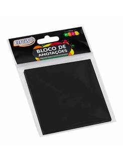 BLOCO ADESIVO ANOTACOES 50F - 76X76MM - BA7653 - PRETO - UN - BRW