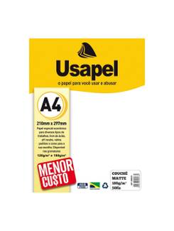PAPEL COUCHE 180G 50FL A4 MATTE - 25000 - BRANCO - UN - USAPEL