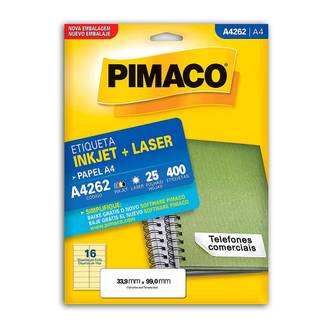 ETIQUETA INKJET/LASER A4 25FL A4262 - 33X99 - UN - PIMACO