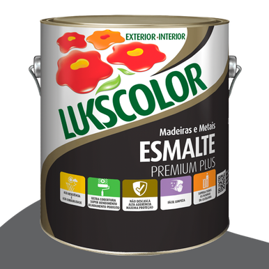 ESMALTE SINTÉTICO LUKSCOLOR BASE SOLVENTE ALTO BRILHO CINZA ESCURO 3.6L