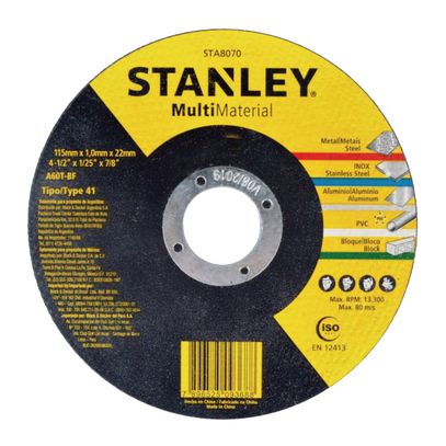 DISCO CORTE STANLEY MULTIMAT 4,5(115x1,0x22mm)
