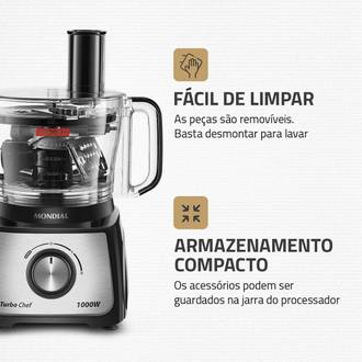 MULTIPROCESSADOR TURBO CHEF MPN-01-BF -127V - 1000W - 9EM1 - PRETO - UN - MONDIAL