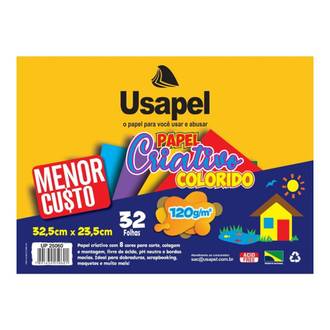 PAPEL CRIATIVO 8 CORES - 32FL - 25060 - UN - USAPEL