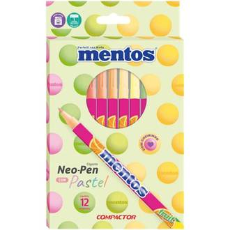 CANETA HIDROGRAFICA MENTOS C/12 CORES PASTEIS  - UN - COMPACTOR