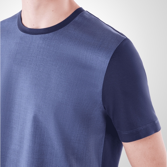 CAMISETA MASCULINA RICARDO ALMEIDA RECORTE TAILOR AIR AZUL