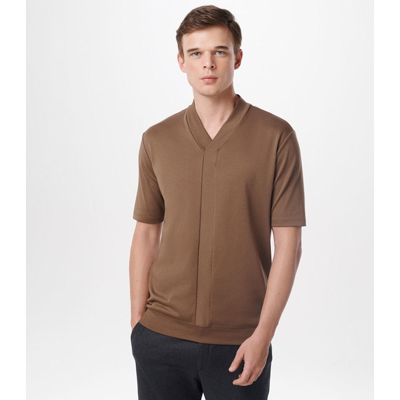 CAMISETA MASCULINA ALGODÃO PIMA CAQUI RICARDO ALMEIDA