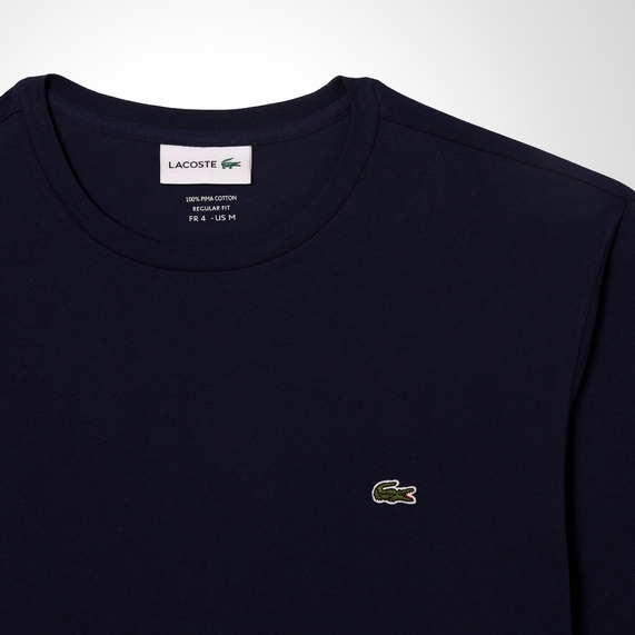 CAMISETA MASCULINA BÁSICA MANGA LONGA MARINHO LACOSTE