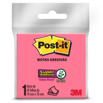 POST IT BLOCO ADESIVO 654 45F - 76X76 - ROSA - UN - 3M