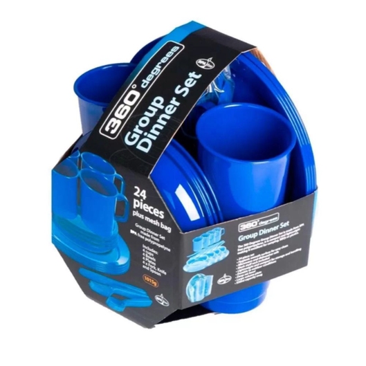 KIT COZINHA P/ 4P CAMP DINNER (24PCS) 360DEGRESS AZUL ESCURO