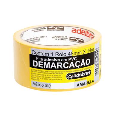 FITA ADESIVA PARA DEMARCAÇÃO ADELBRAS AMARELA 48MM X 14M