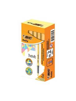 MARCA TEXTO BRITE LINER PASTEL  - AMARELO - CX 12 - BIC