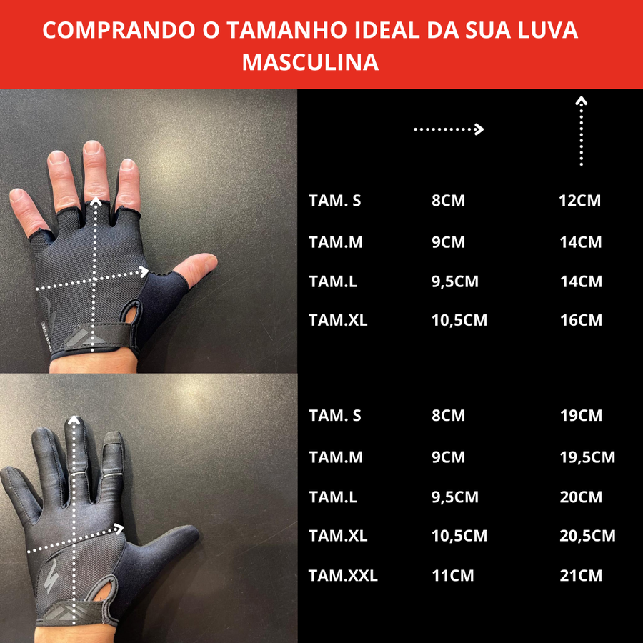 Luva Specialized Dedo Curto SL Pro Masculina Vermelha