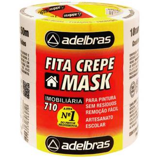 FITA ADESIVA CREPE 18X50 710 - PCT 6 - ADELBRAS