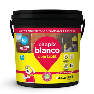 CHAPIX BLANCO QUARTZOLIT ADITIVO COLANTE PARA ARGAMASSAS E CHAPISCOS 3.6L