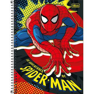 CADERNO UNIV CAPA DURA 1X1 80FLS - 367001 - SPIDER MAN - PCT 4 - TILIBRA