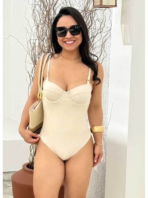 MAIÔ MEIA TAÇA TEXTURE OFF WHITE COLEÇÃO CAPPUCCINO