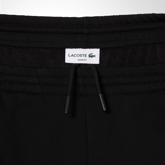 CALÇA MASCULINA ESPORTIVA EM FLEECE ALGODÃO PRETA LACOSTE