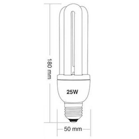 LÂMPADA FLUORESCENTE COMPACTA TASCHIBRA LUZ BRANCA 6400K 3U 25W 220 V