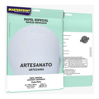 PAPEL LAMINADO A4 250G 10FL 302070041 - PRATA - UN - MASTERPRINT